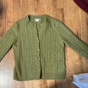 Kimchi Blue Olive Green Cable Knit Cardigan